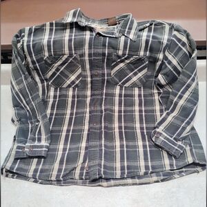 St. John's Bay Gray Plaid Shirt